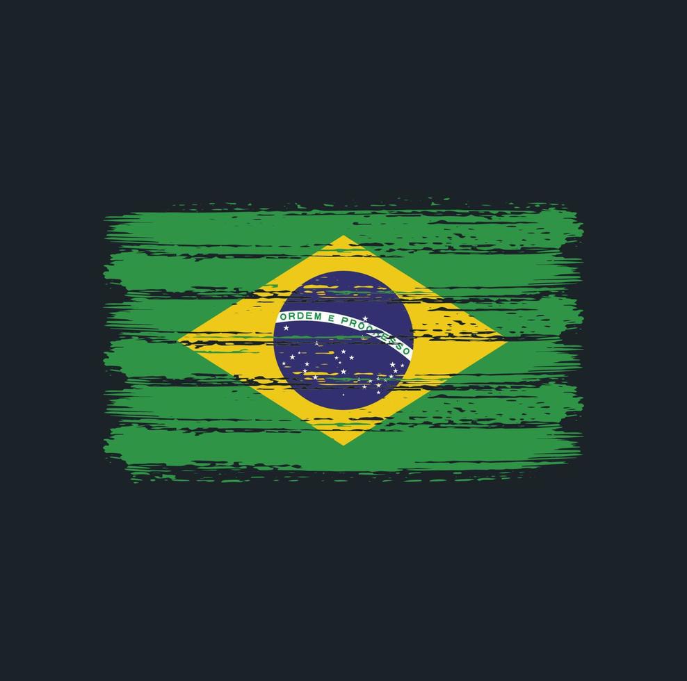 Brazil Flag Brush Strokes. National Flag vector