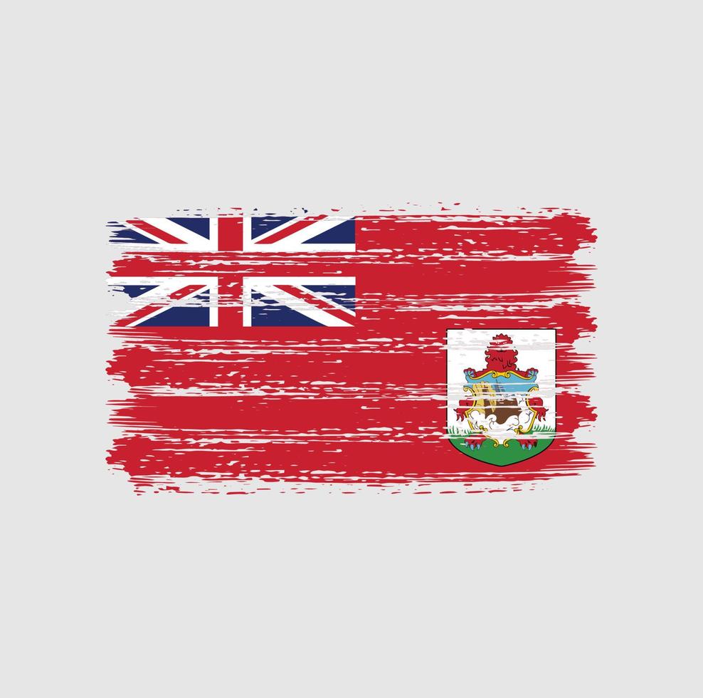 trazos de pincel de la bandera de Bermudas. bandera nacional vector