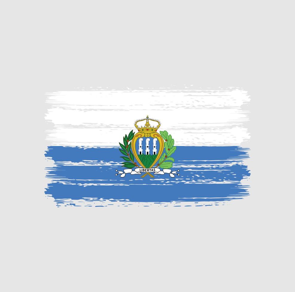 trazos de pincel de la bandera de san marino. bandera nacional vector