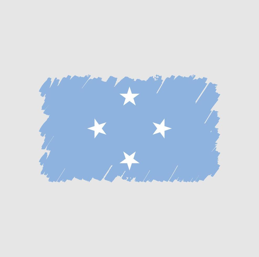 cepillo de bandera de micronesia vector