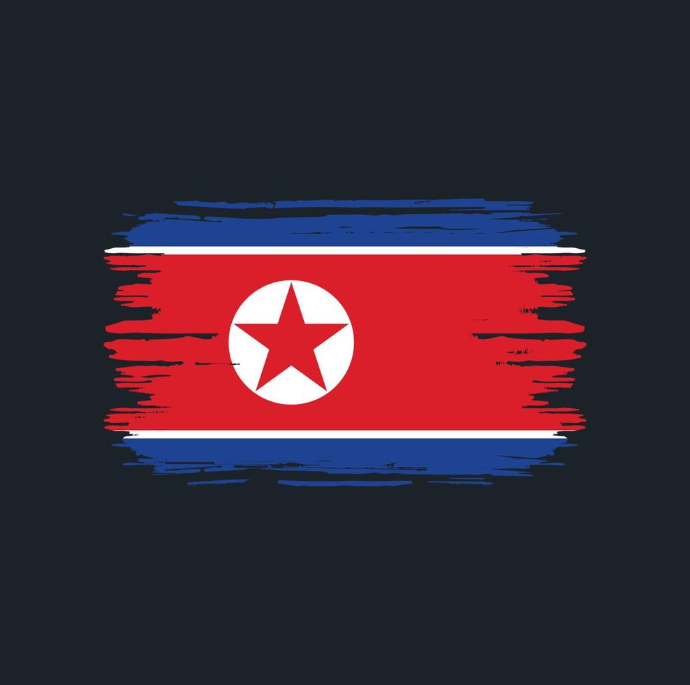 North Korea Flag Brush. National Flag vector