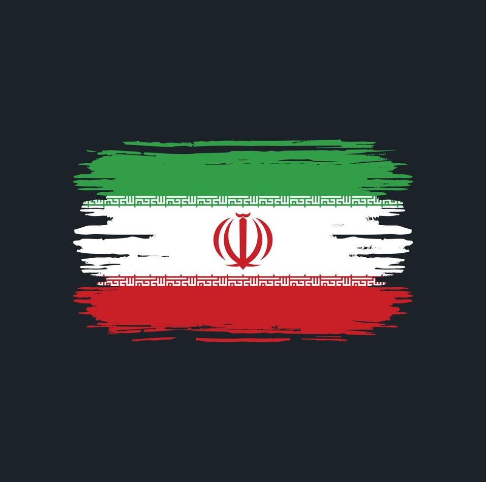 cepillo de la bandera de irán. bandera nacional vector