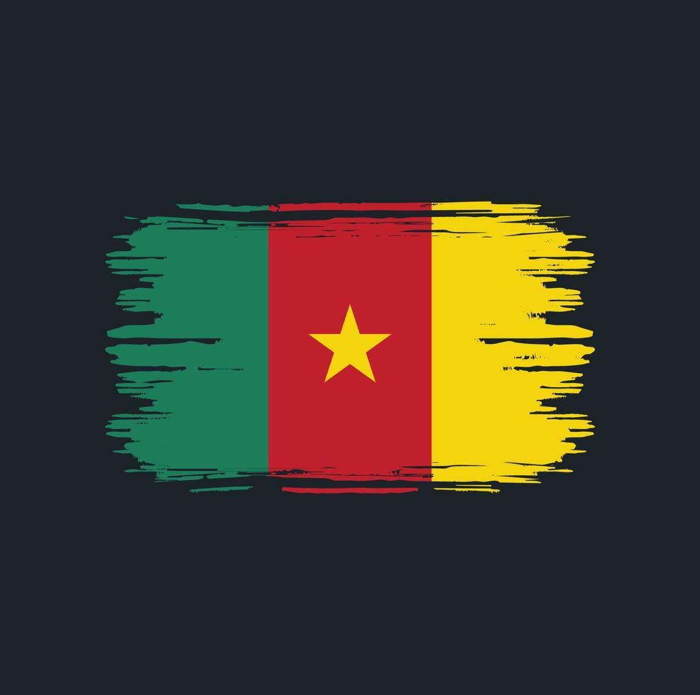 Cameroon Flag Brush. National Flag vector