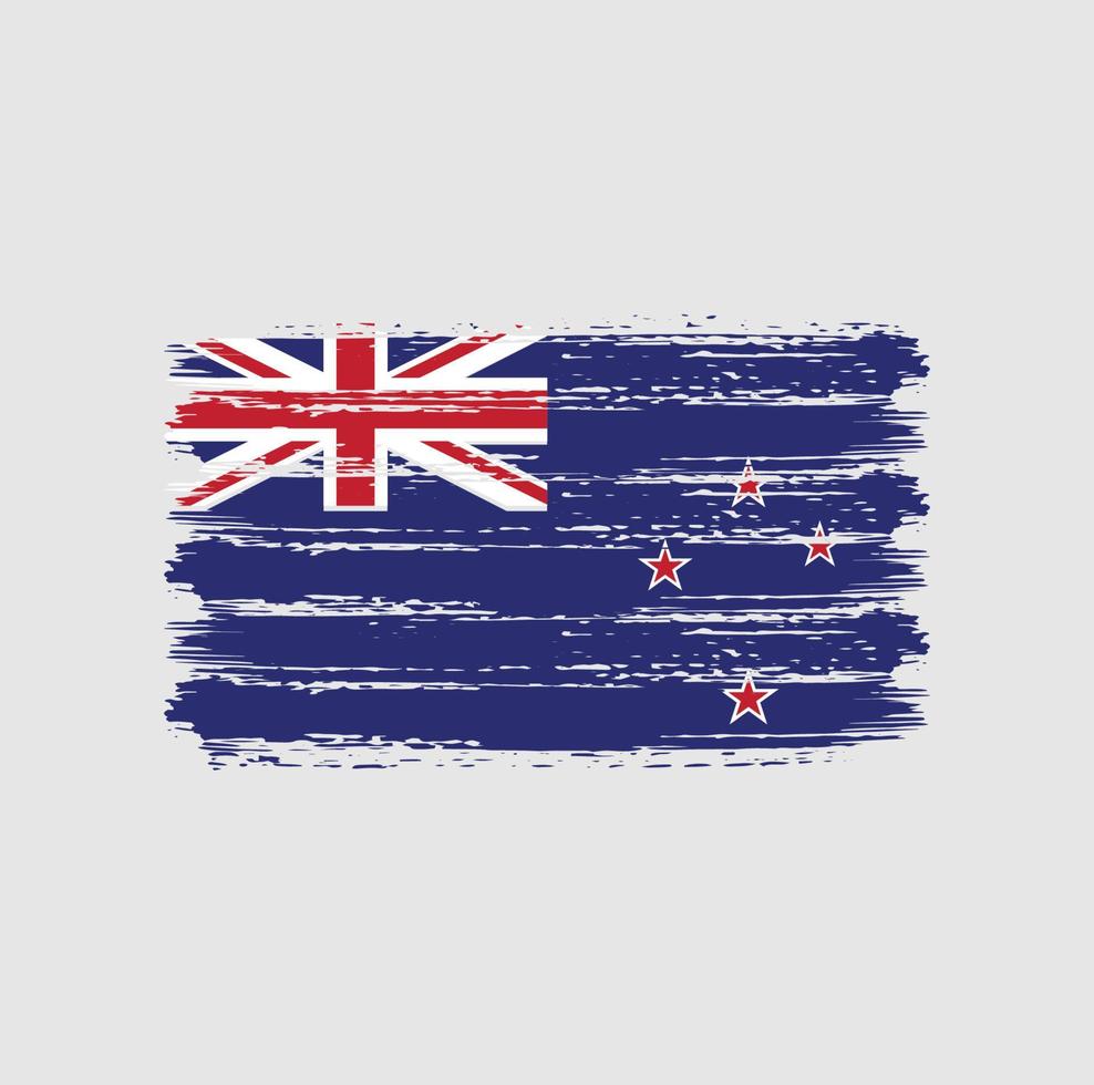trazos de pincel de bandera de nueva zelanda. bandera nacional vector