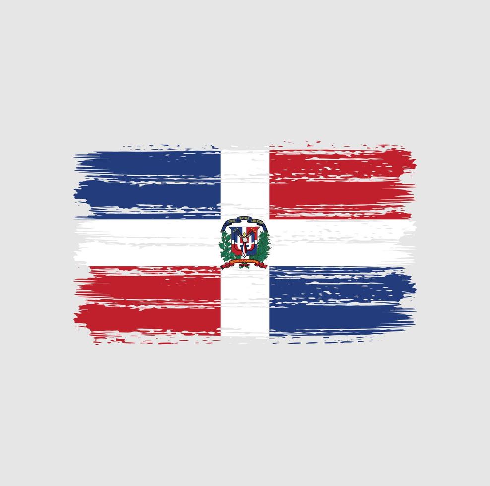 Dominican Republic Flag Brush Strokes. National Flag vector