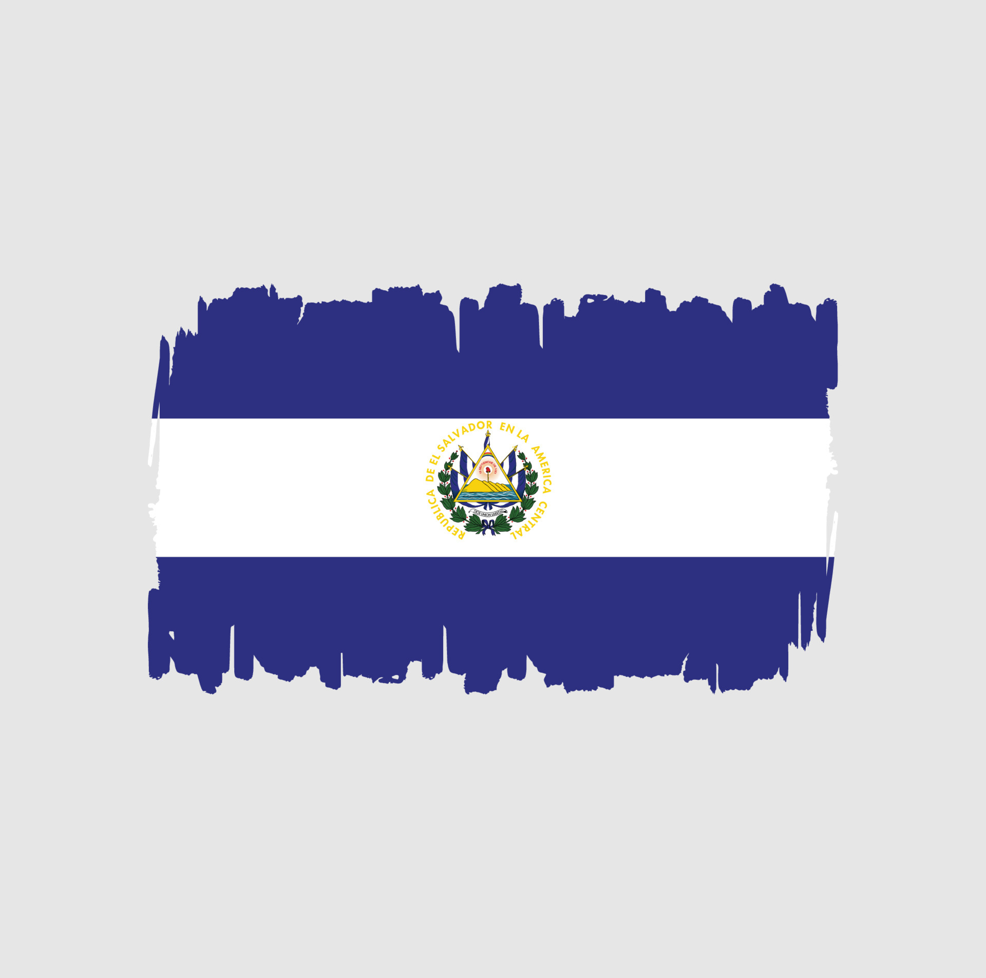 El Salvador Flag Brush Strokes. National Flag 6553146 Vector Art at