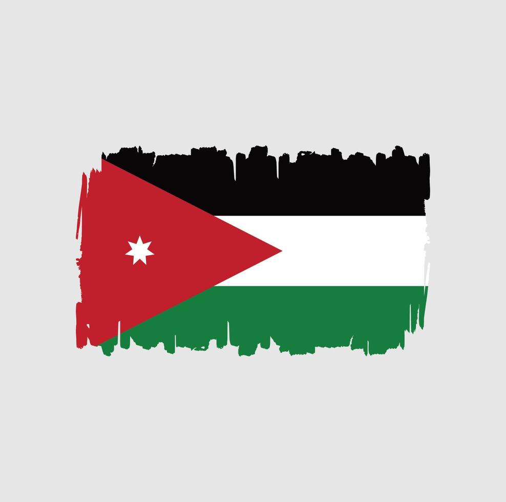 Jordan Flag Brush Strokes. National Flag vector