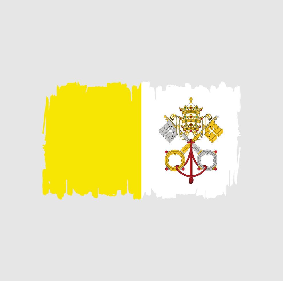 trazos de pincel de la bandera del vaticano. bandera nacional vector