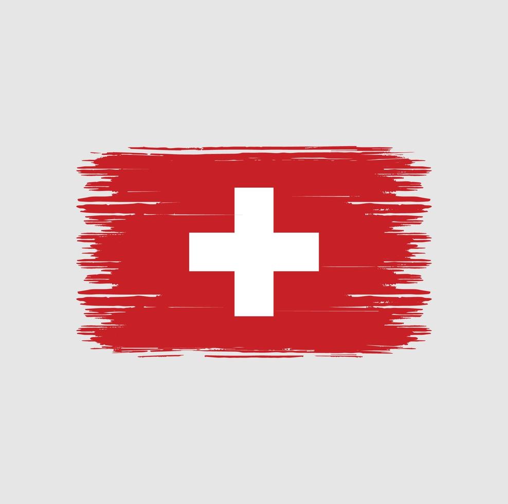 Switzerland Flag Brush. National flag vector