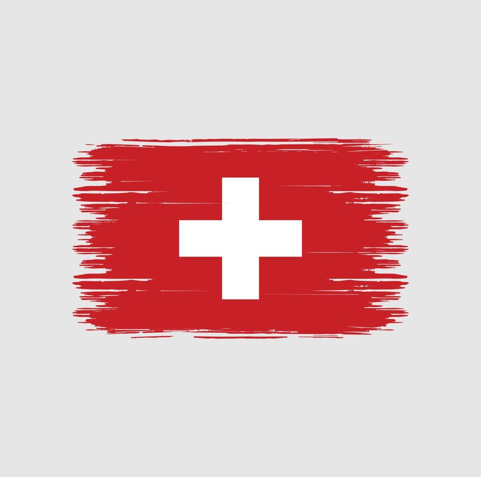 cepillo de bandera suiza. bandera nacional vector