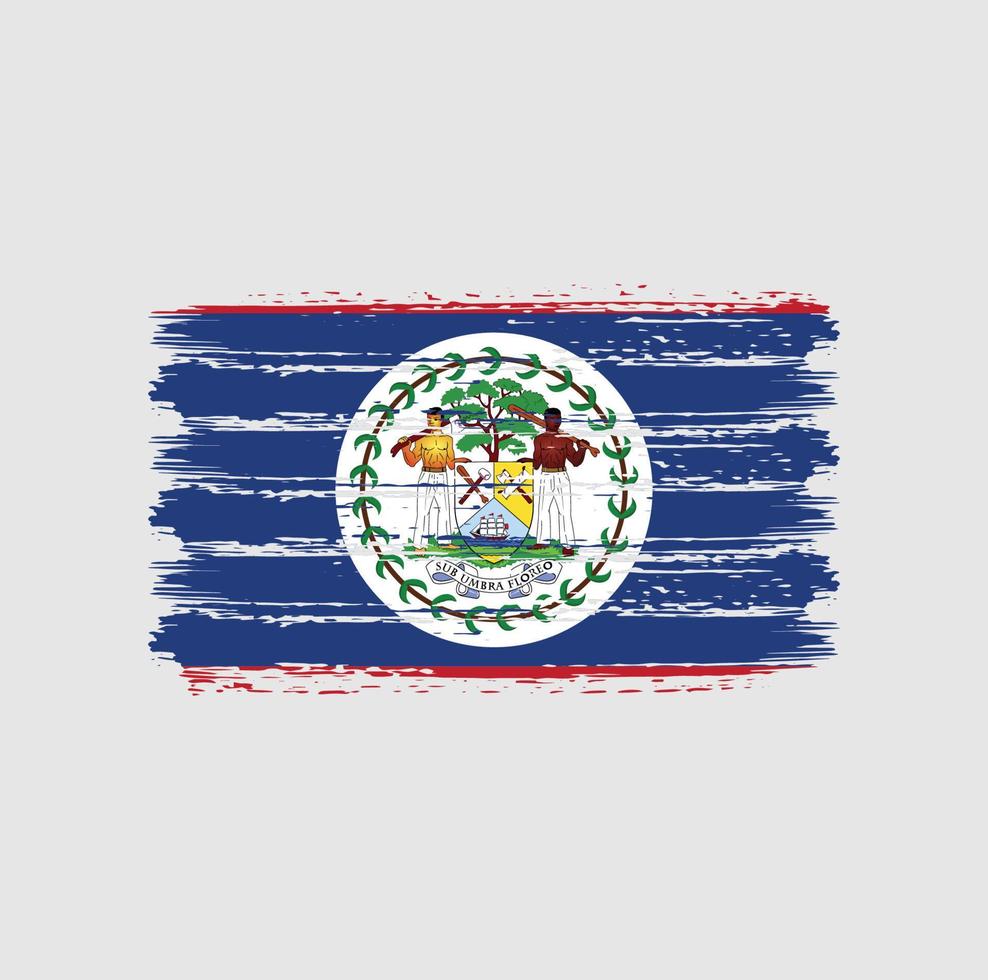 Belize Flag Brush Strokes. National Flag vector