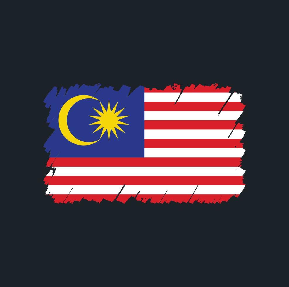 cepillo de bandera de malasia vector