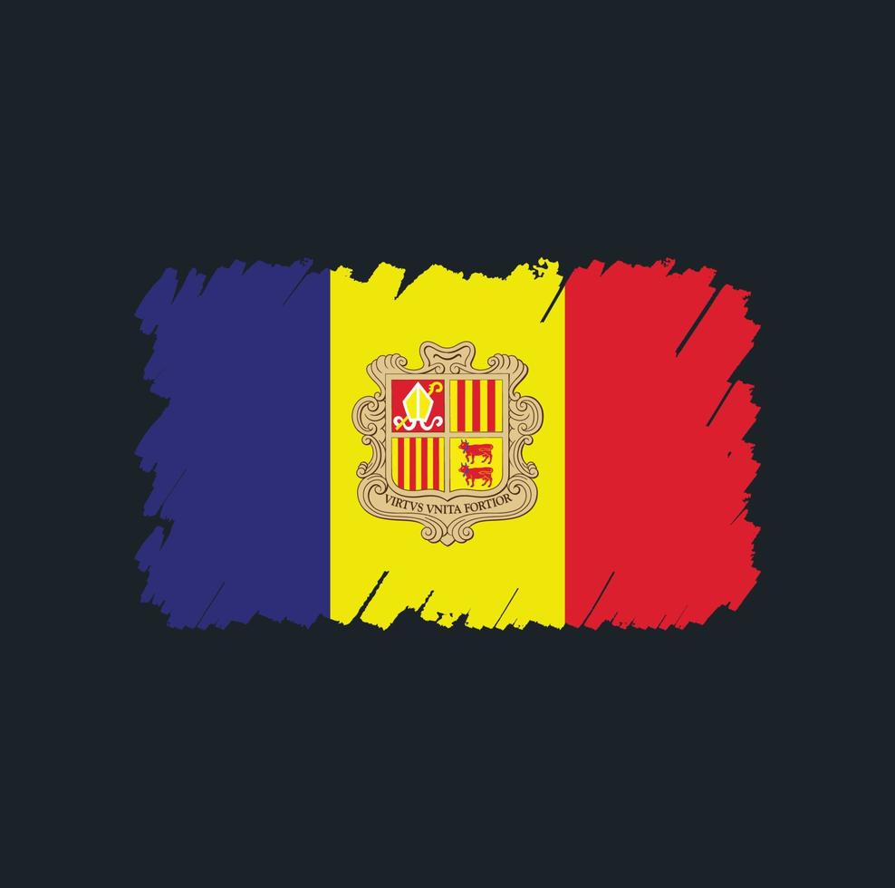 pincel de bandera de andorra vector