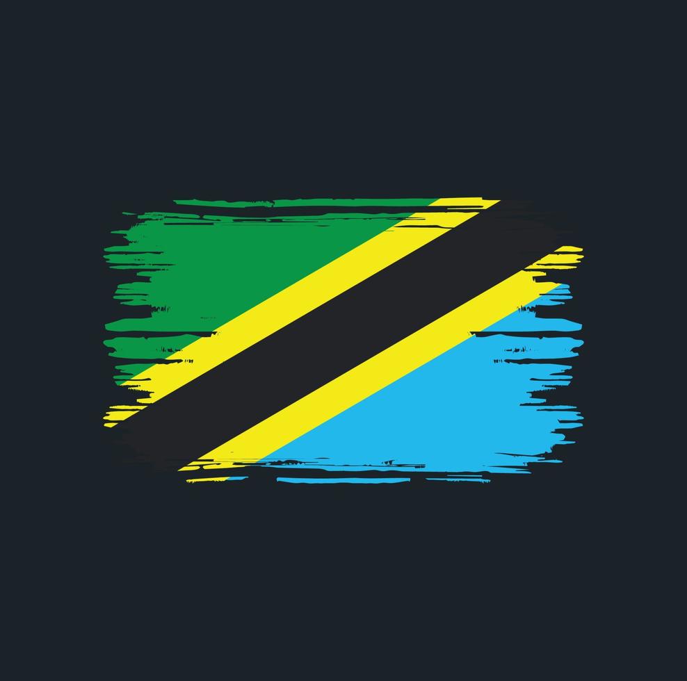 Tanzania Flag Brush. National Flag vector