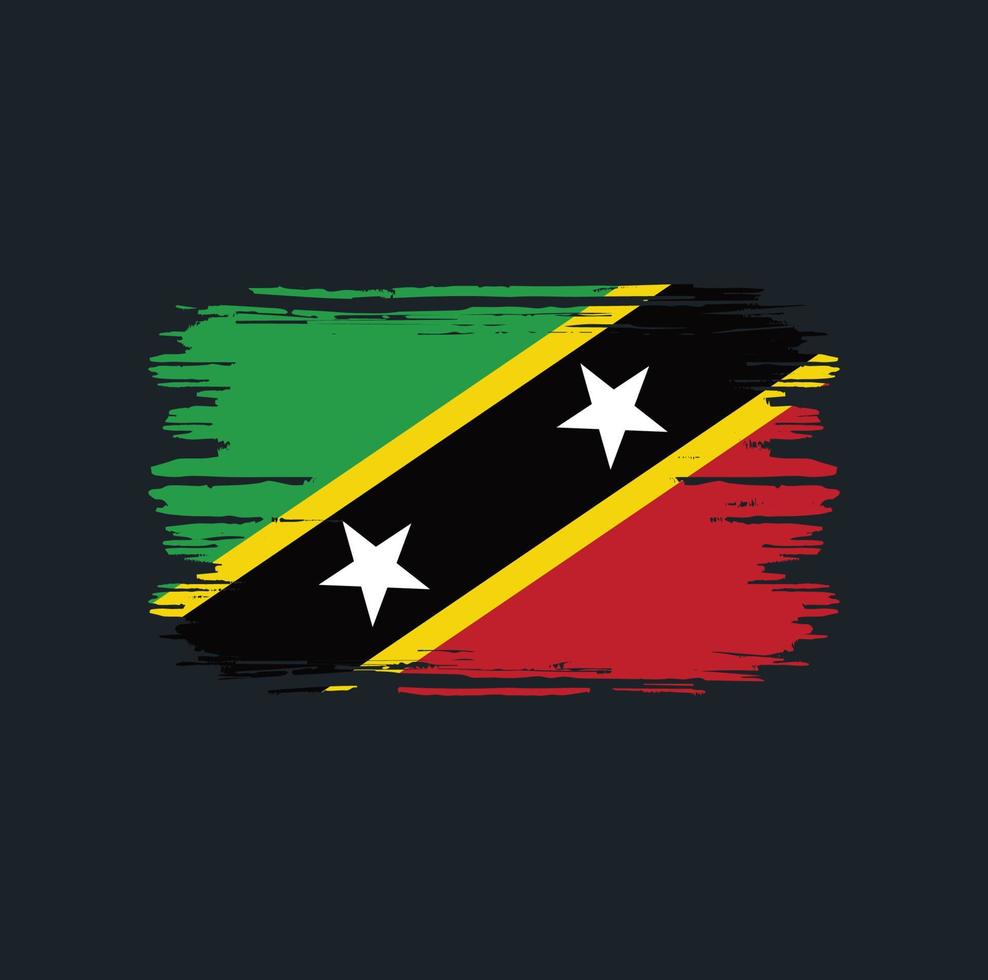 Saint Kitts and Nevis Flag Brush. National Flag vector