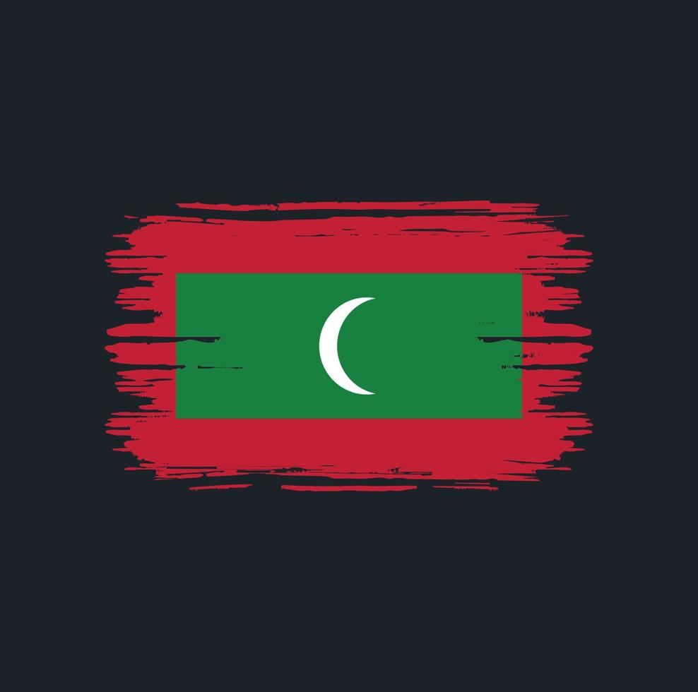 Maldives Flag Brush. National Flag vector