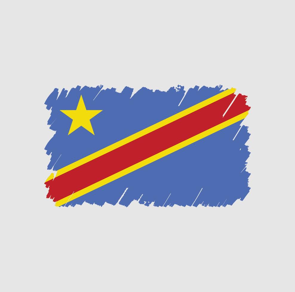 Republic Congo Flag Brush vector