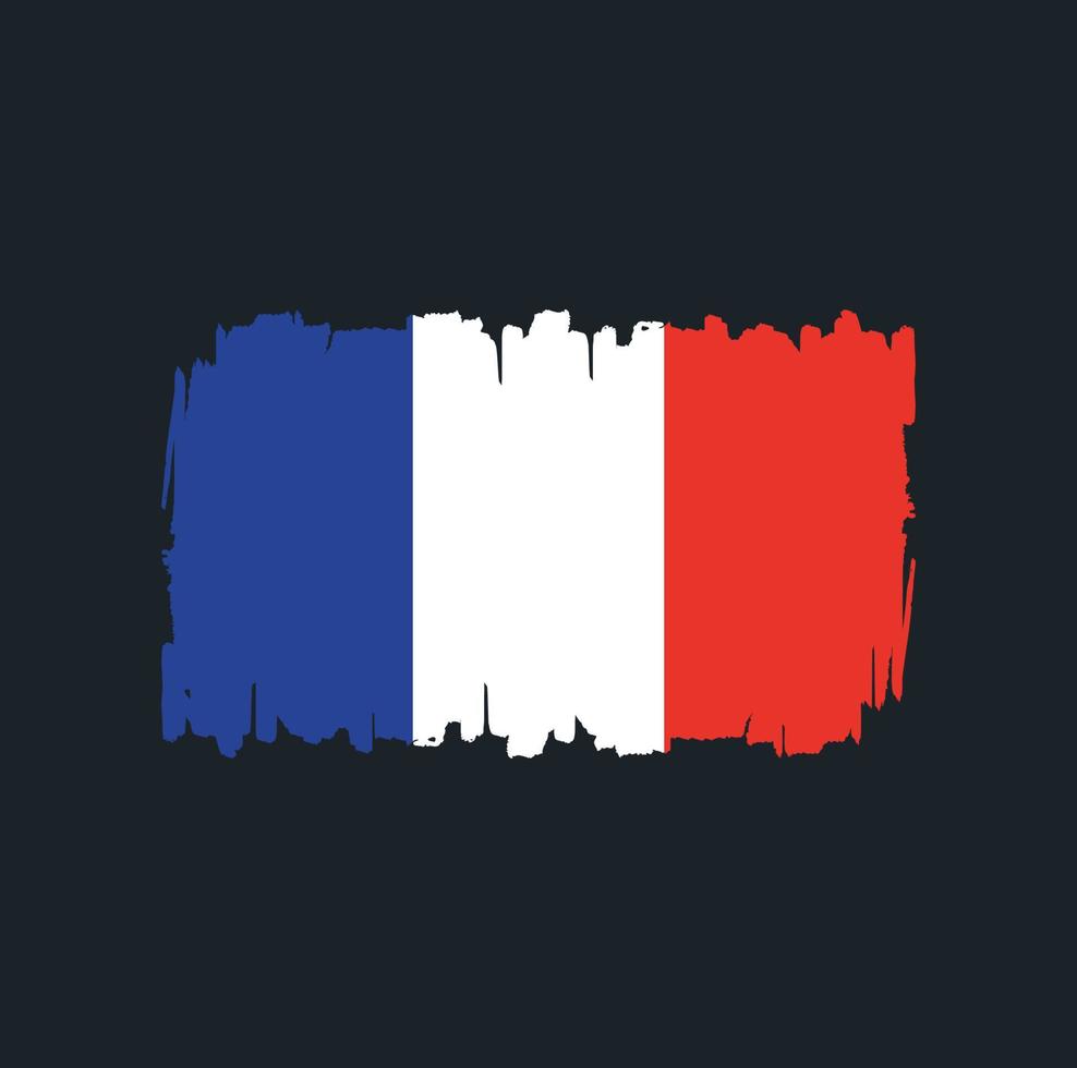 France Flag Brush Strokes. National Flag vector