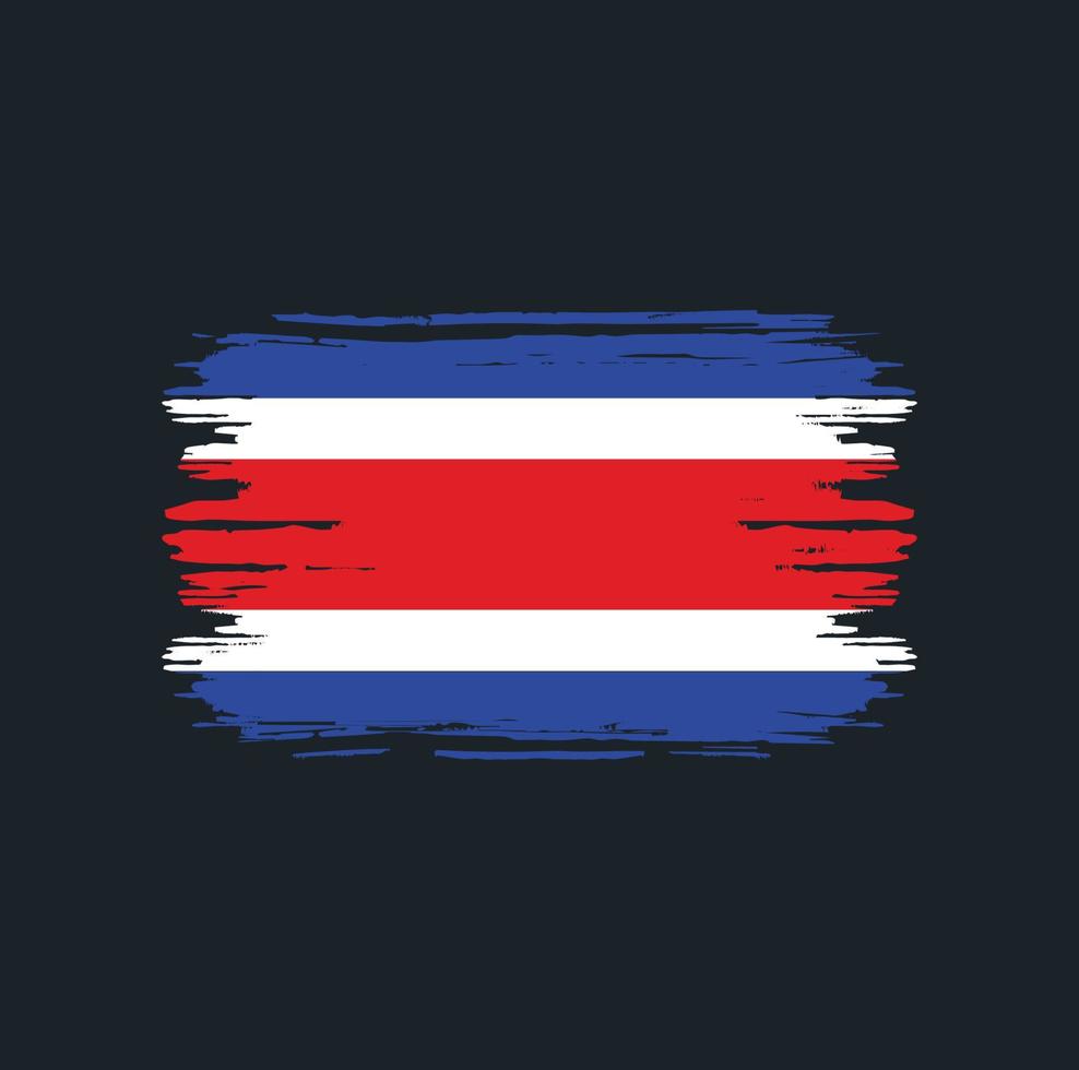 pincel de bandera de costa rica. bandera nacional vector
