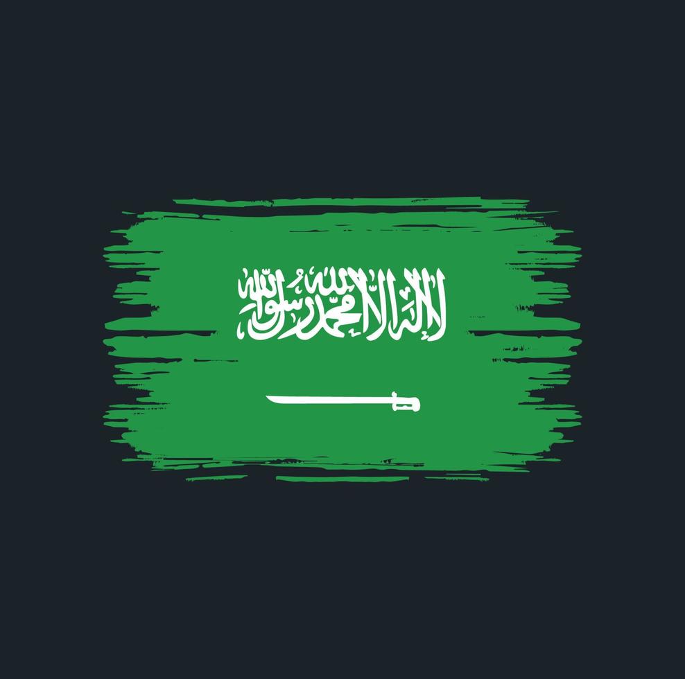 pincel de bandera de arabia saudita. bandera nacional vector