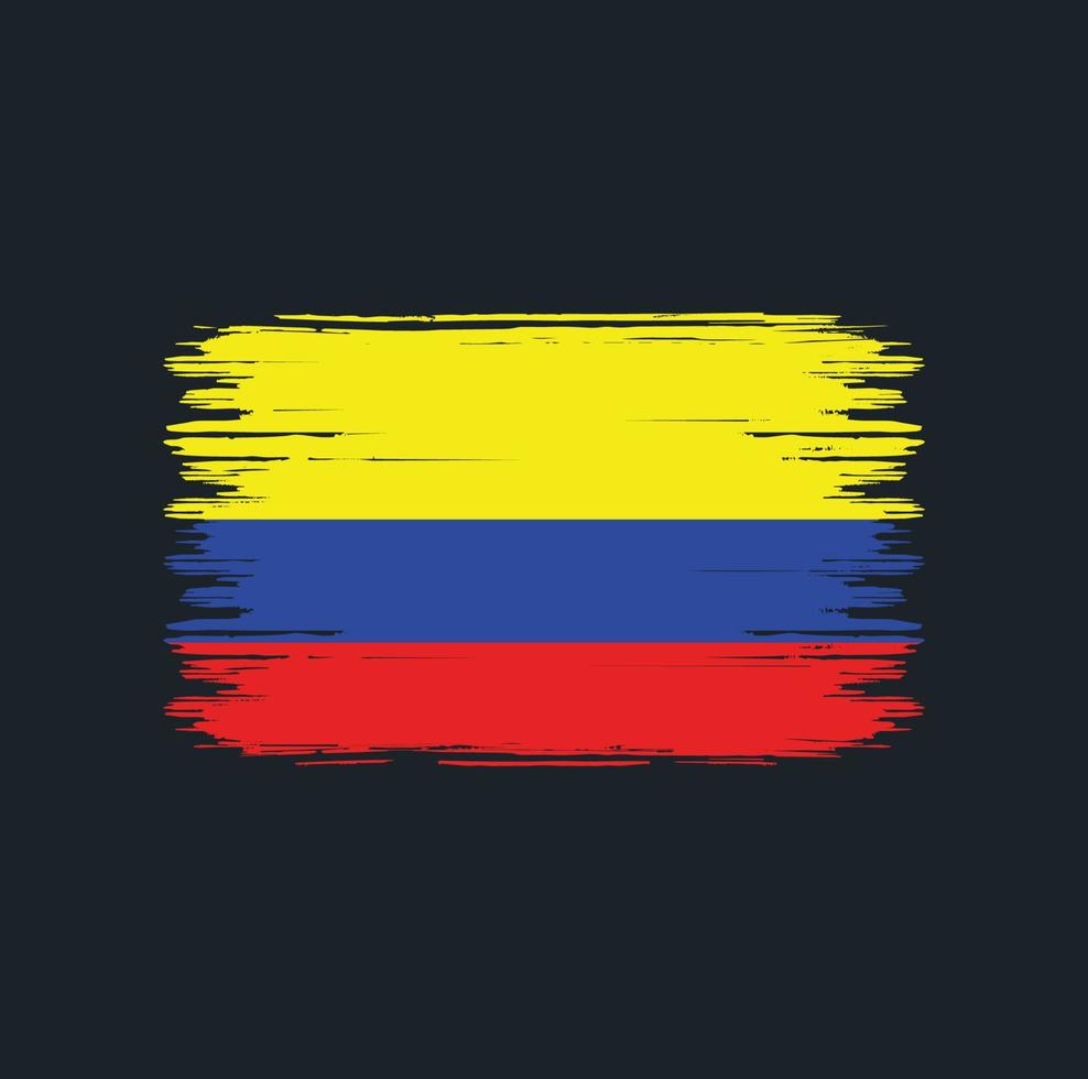 cepillo de bandera de colombia. bandera nacional vector