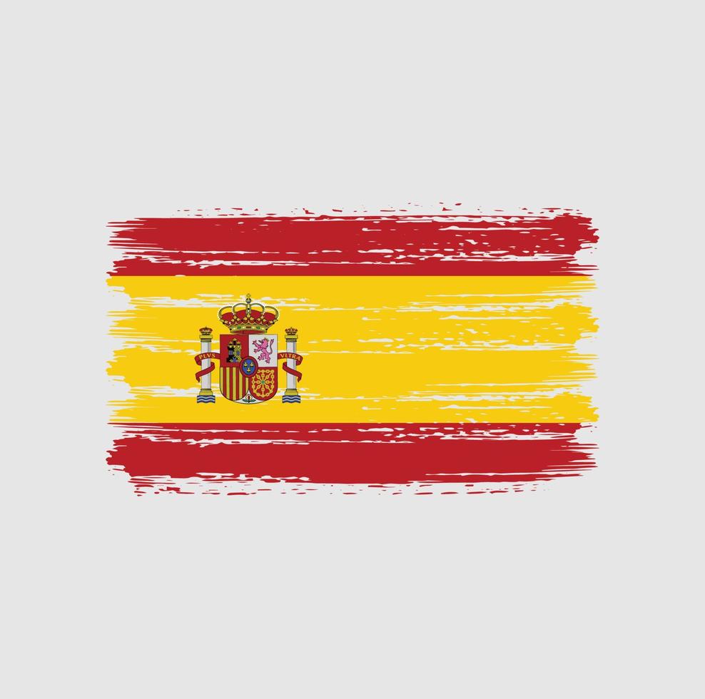 trazos de pincel de la bandera de españa. bandera nacional vector