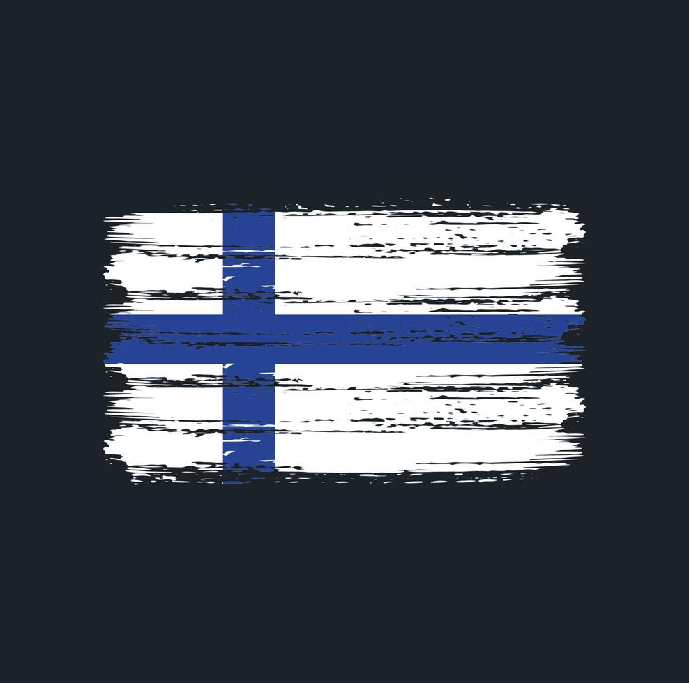 Finland Flag Brush Strokes. National Flag vector