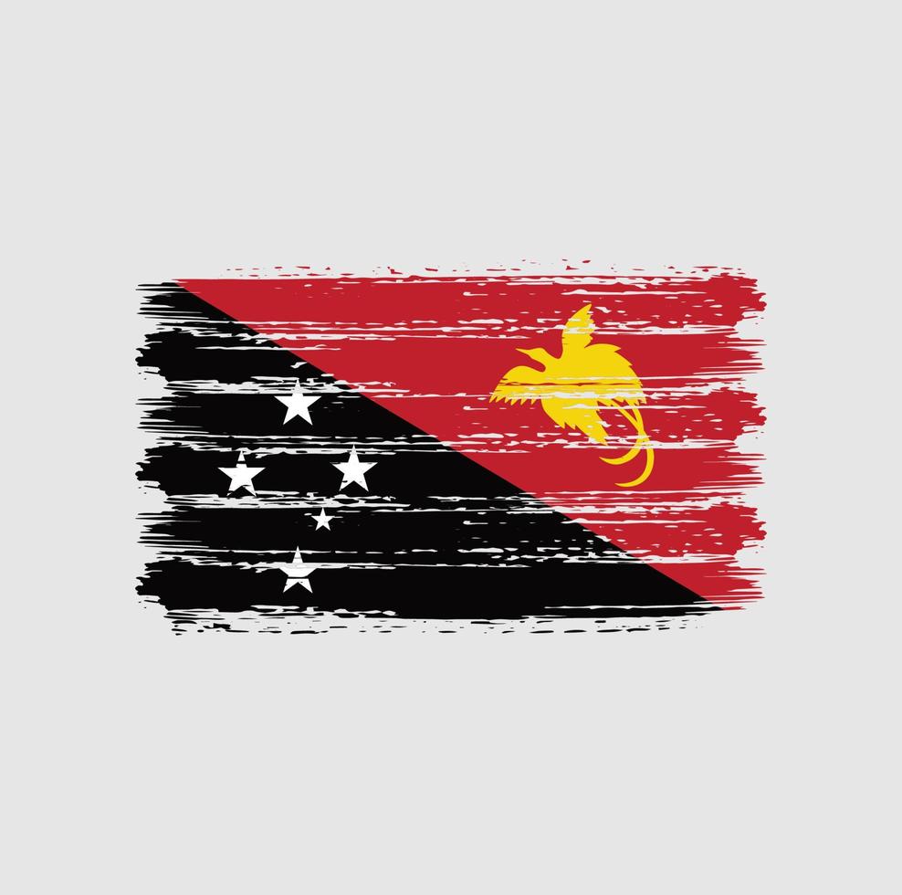 Papua New Guinea Flag Brush Strokes. National Flag vector