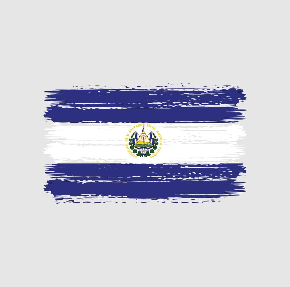El Salvador Flag Brush Strokes. National Flag 6553278 Vector Art at