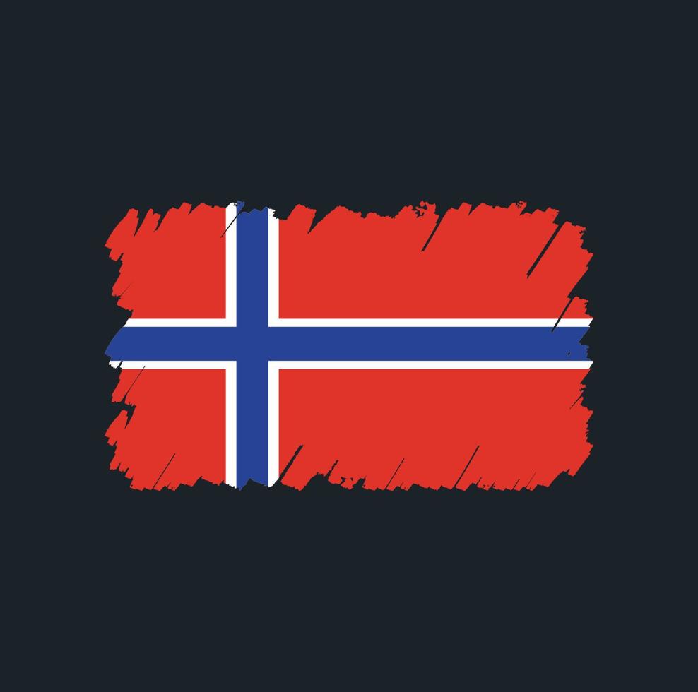 cepillo de bandera de noruega vector