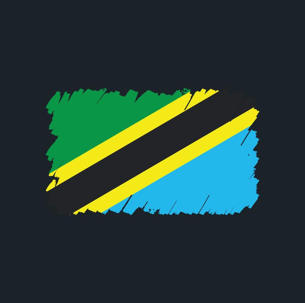 cepillo de bandera de tanzania vector