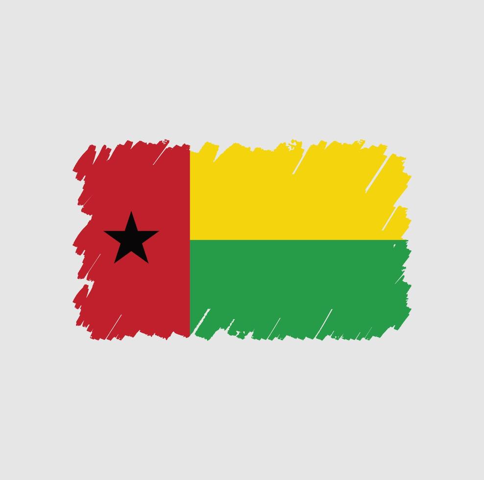 pincel de bandera de guinea bissau vector