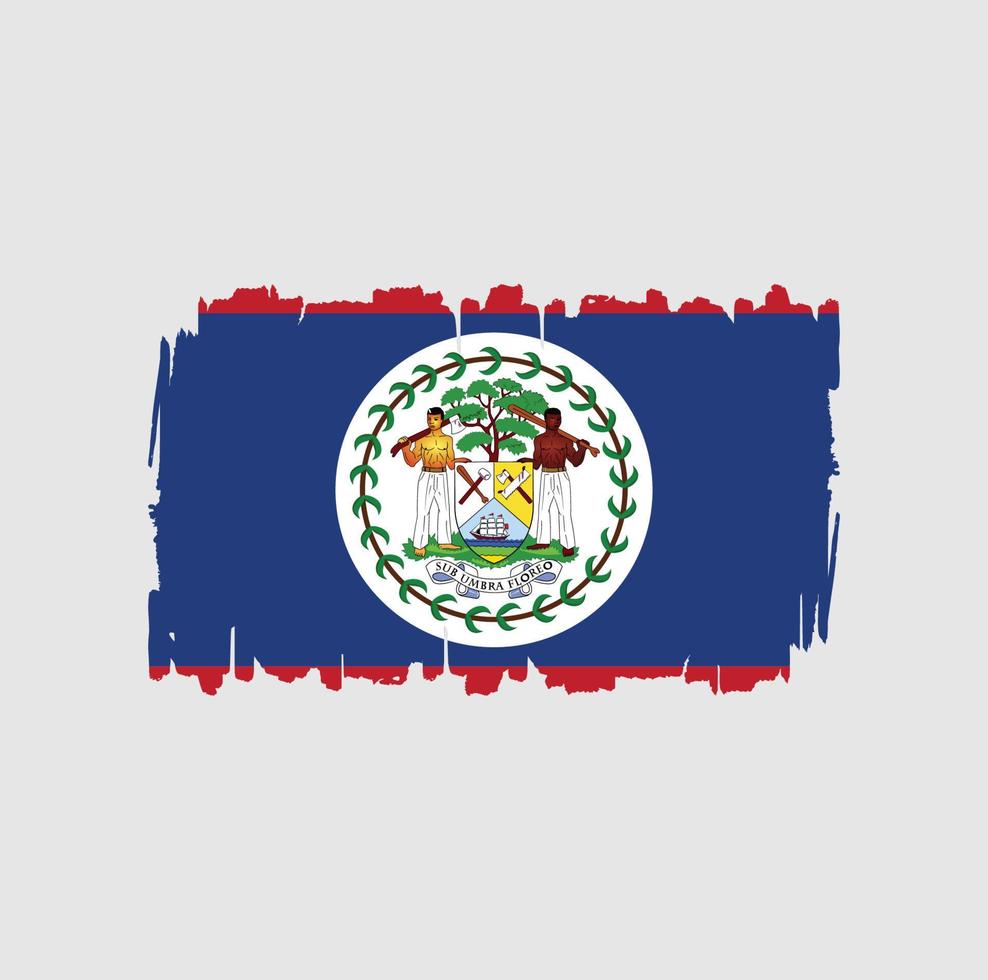 trazos de pincel de bandera de belice. bandera nacional vector