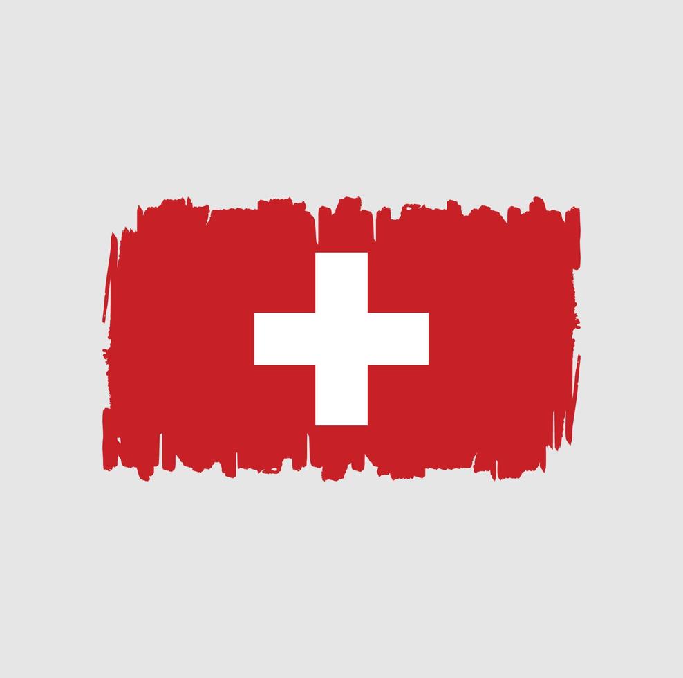 trazos de pincel de bandera suiza. bandera nacional vector