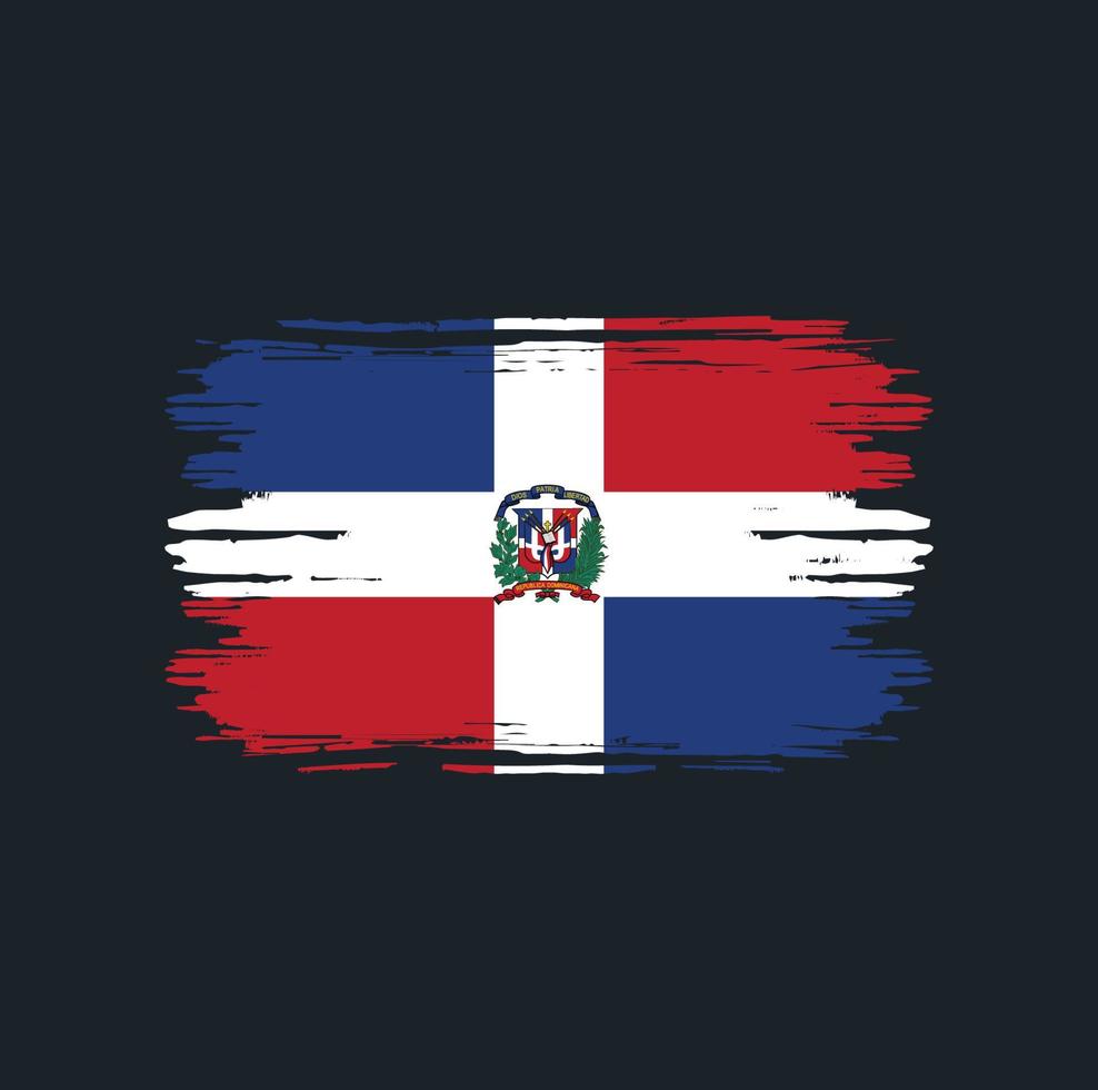 pincel de bandera de república dominicana. bandera nacional vector