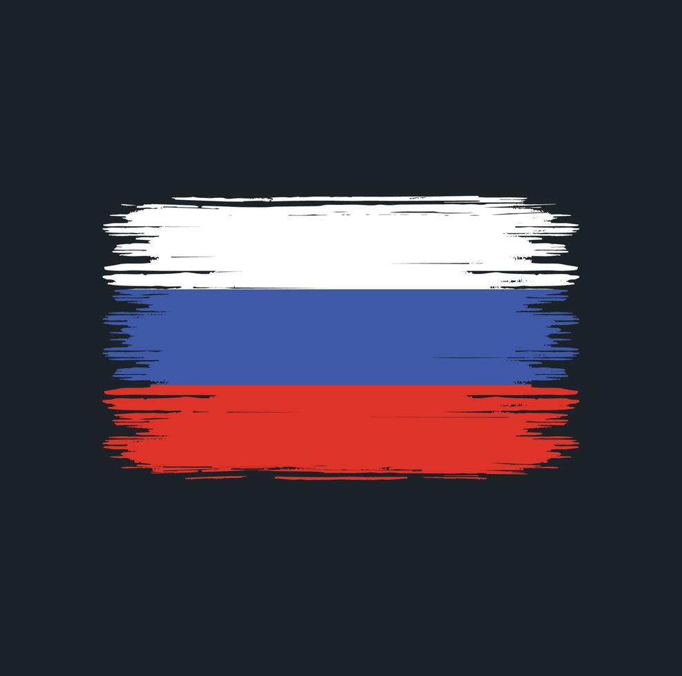 cepillo de bandera de rusia. bandera nacional vector