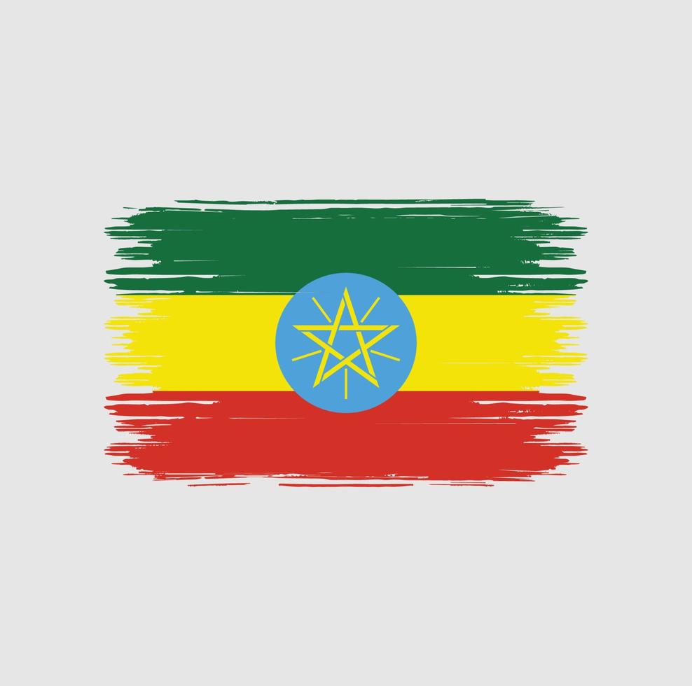 Ethiopia Flag Brush. National flag vector