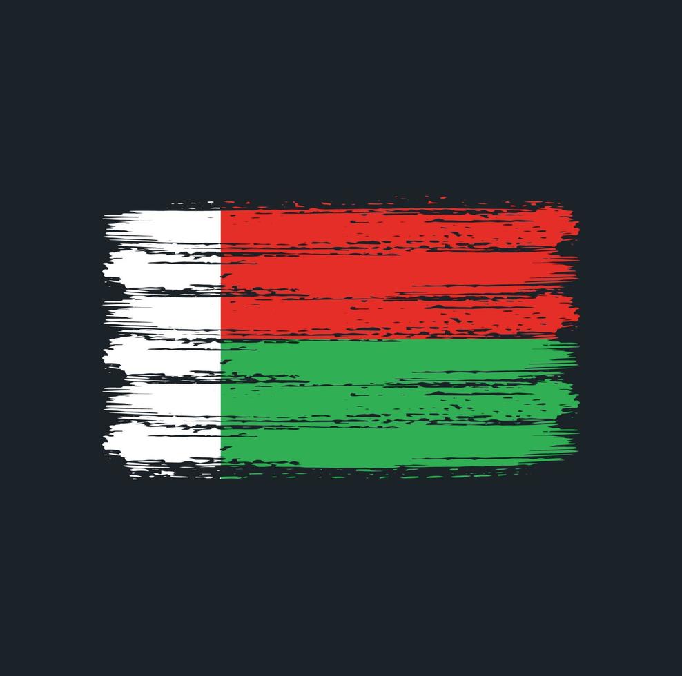 trazos de pincel de la bandera de madagascar. bandera nacional vector