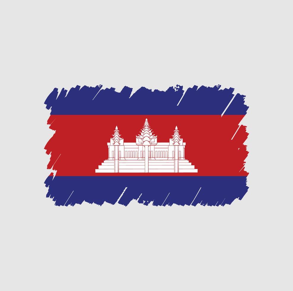 Cambodia Flag Brush vector