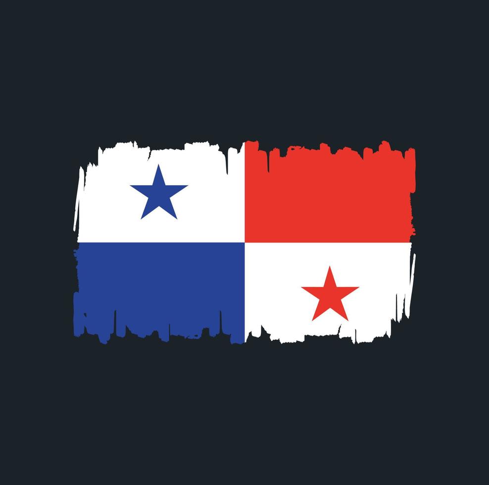 trazos de pincel de la bandera de Panamá. bandera nacional vector