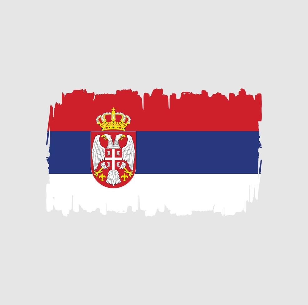 Serbia Flag Brush Strokes. National Flag vector