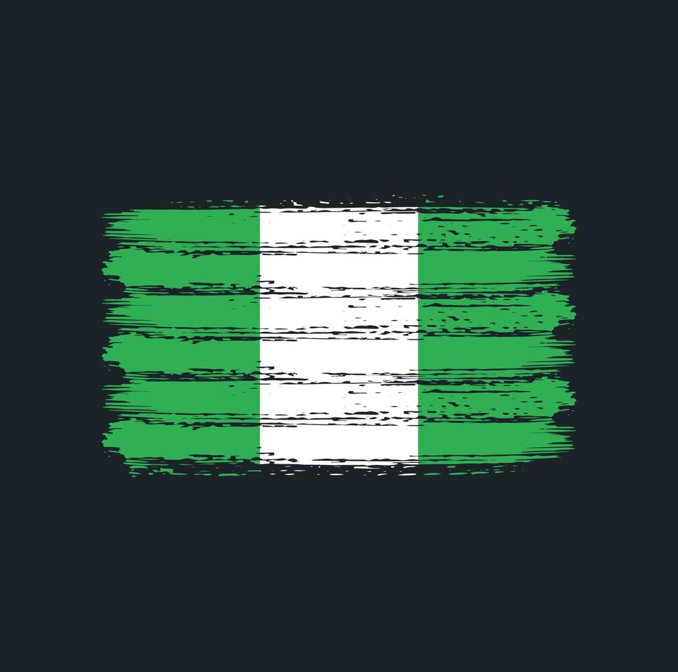 trazos de pincel de la bandera de nigeria. bandera nacional vector