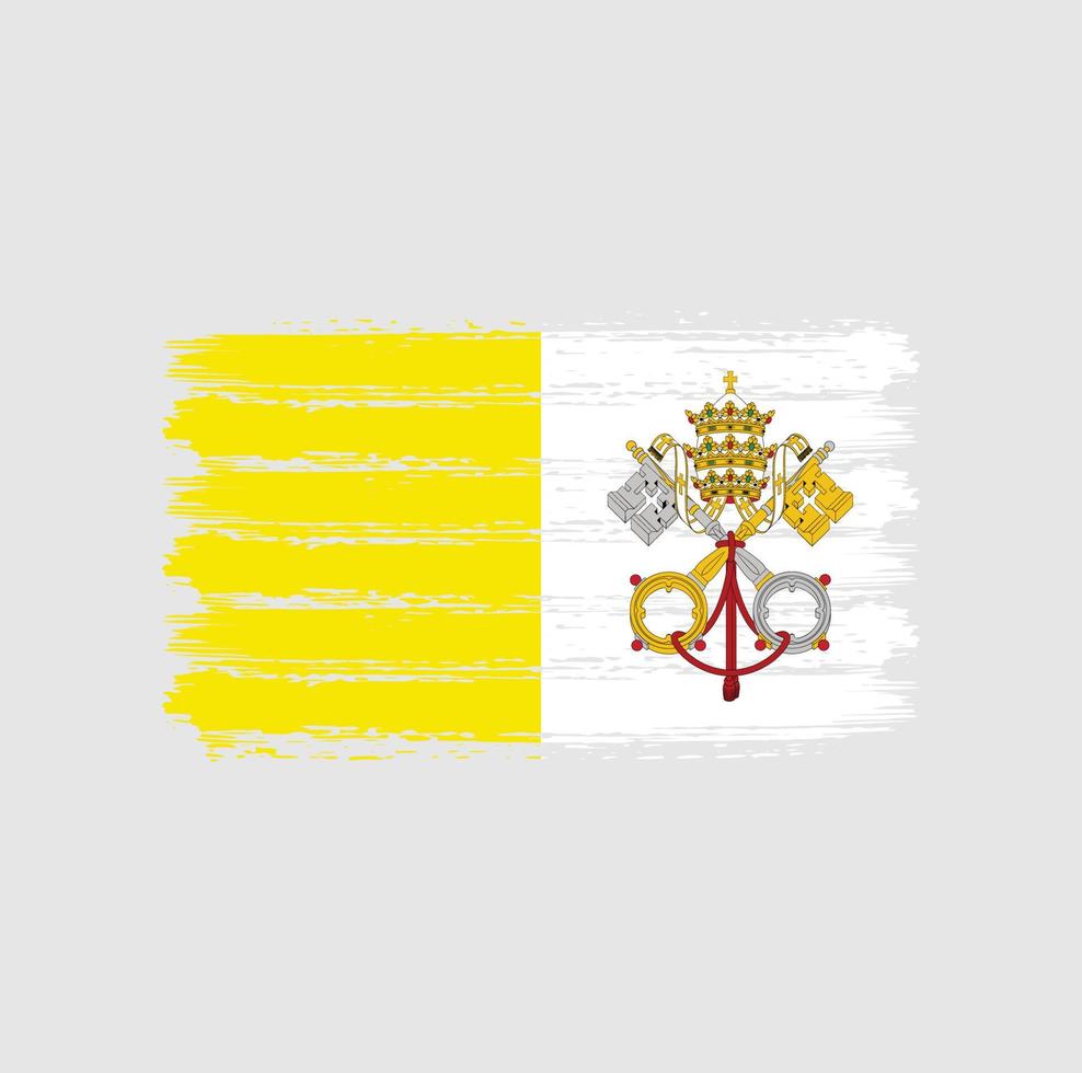 trazos de pincel de la bandera del vaticano. bandera nacional vector