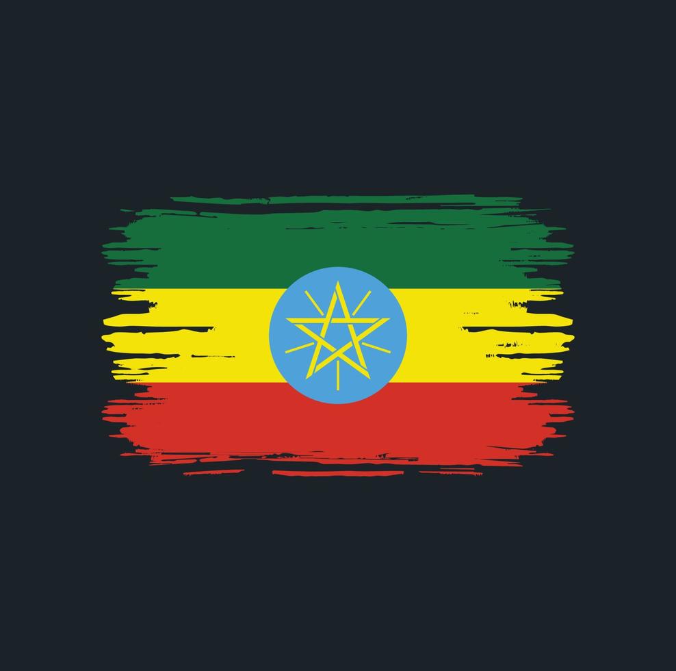 pincel de bandera de etiopía. bandera nacional vector