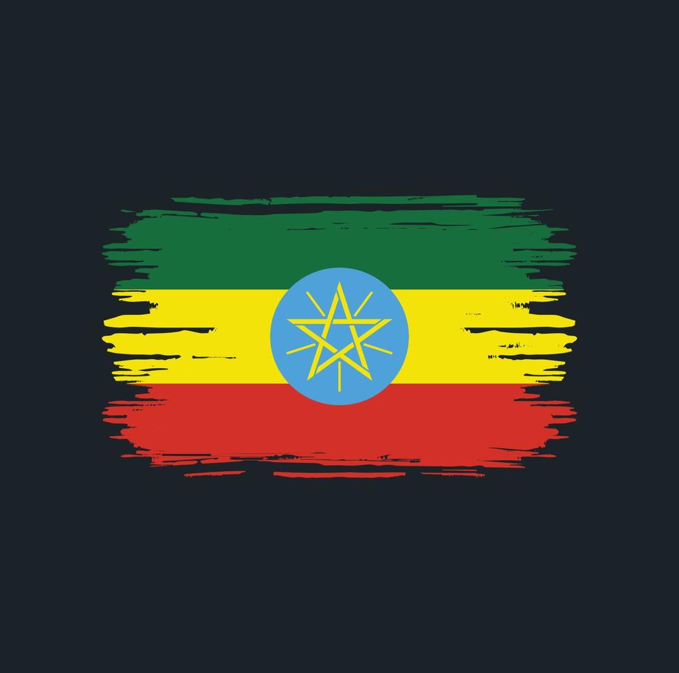 Ethiopia Flag Brush. National Flag vector