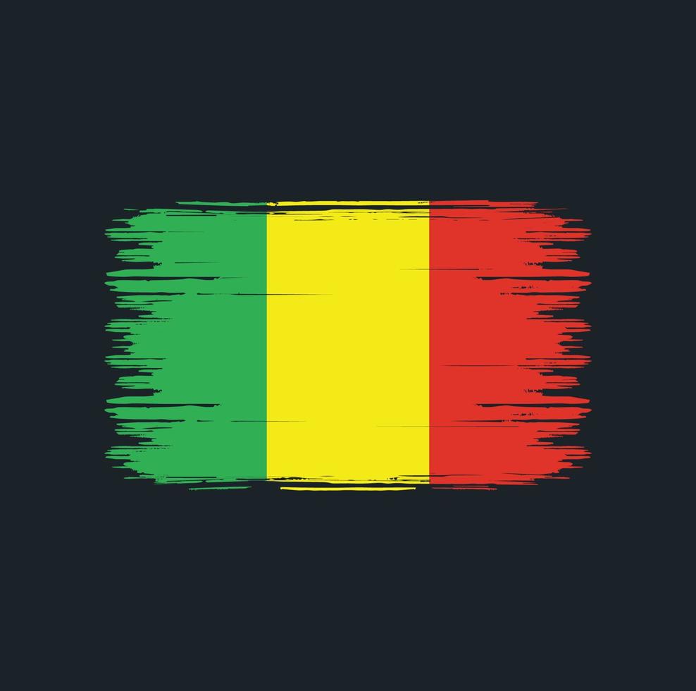 Mali Flag Brush. National Flag vector