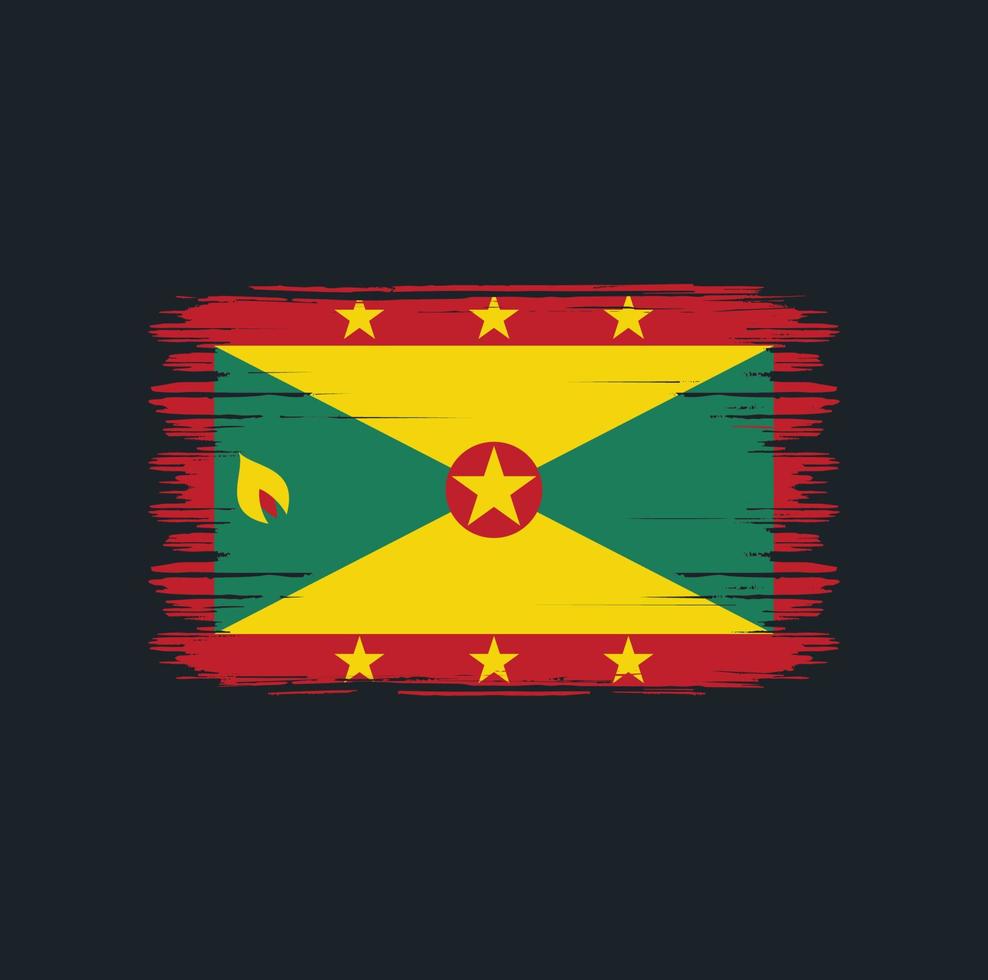 Grenada Flag Brush. National flag vector