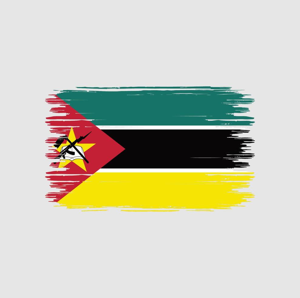 pincel de bandera de mozambique. bandera nacional vector