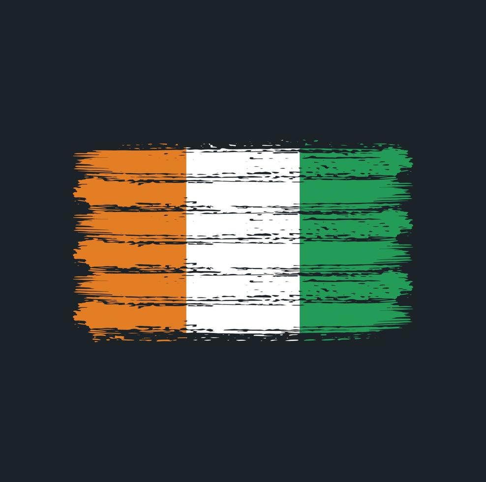 Cote D'ivoire Flag Brush Strokes. National Flag vector