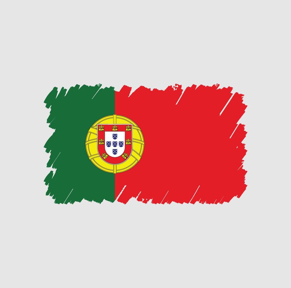 pincel de bandera de portugal vector